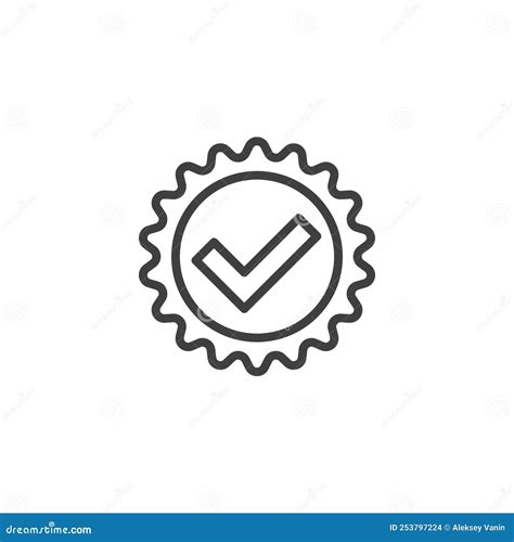 Approval Line Icons Collection Acceptance Endorsement Validation Authorization Permission