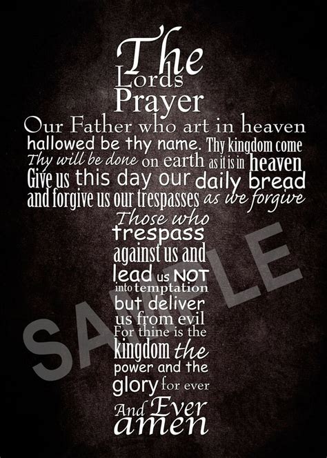 The Lords Prayer Wall Art Glossy Posters The Lords Prayer Wall Etsy Uk