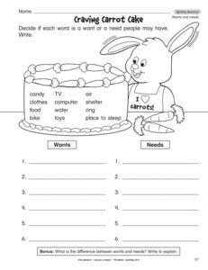 Check spelling or type a new query. 17 Best Images of Needs And Wants Worksheet 2nd Grade - Needs and Wants Worksheet, Social ...