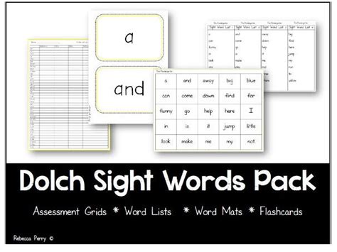 Dolch Sight Words Pack Activities And Resources Assessments Word