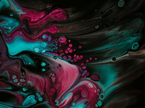 Download Wallpaper 1024x768 Paint Spots Stains Mix Liquid Colorful