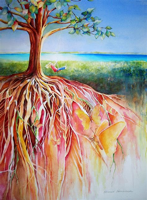Watercolor Tree And Its Roots Roots Illustration Tree Of Life Artwork