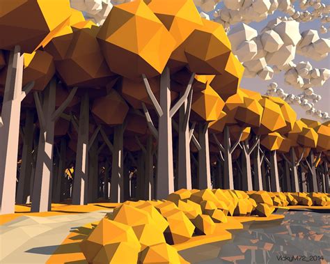 Autumn Low Poly By Vickym72 On Deviantart Low Poly Art Low Poly Low