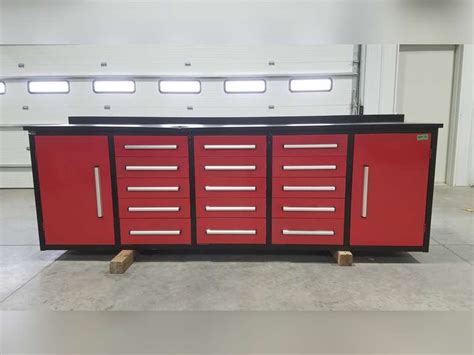 Unused Steelman Tool Box 15 Drawers 2 Doors Red Adam Marshall