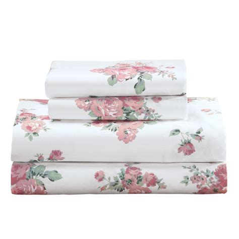 Soft Pink Rose Bed Sheet Set Includes Fitted Sheet Flat Sheet And Pillow Case S Twin Sheet