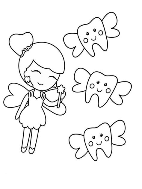 Tooth Fairy Coloring Pages Printable Watchmine