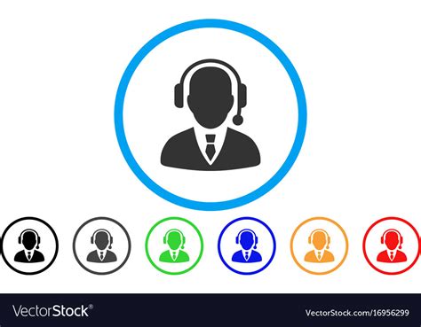 Dispatcher Rounded Icon Royalty Free Vector Image