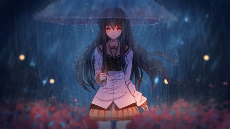 1125x2436 anime girl with umbrella art iphone xs iphone 10 iphone x hd 4k wallpapers images