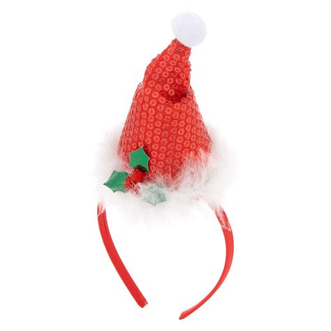 santa hat headband red claire s us