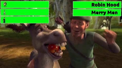 Shrek Donkey And Fiona Vs Robin Hood And The Merry Men With Healthbars