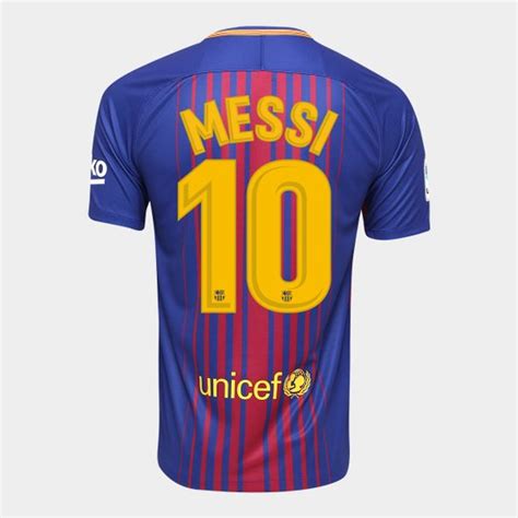 Camisa Barcelona Home 1718 Nº 10 Messi Torcedor Nike Masculina Netshoes