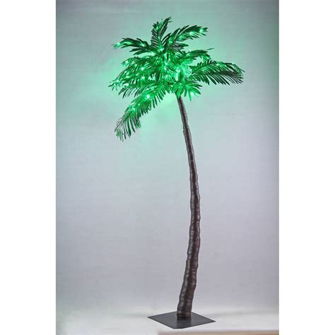Artificial Palm Tree 7 Ft Ledwhite Light Outdoor Garden Lawn Realistic