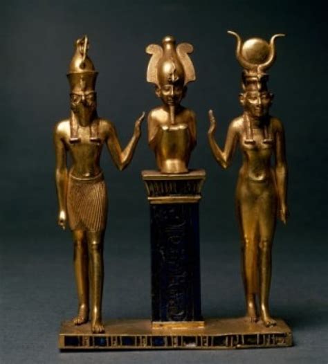 Trinity Of Osorkon Ii Osiris Flanked By Isis And Horus France Paris