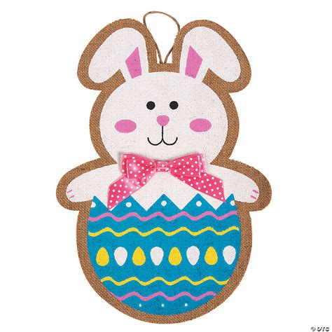 Easter Bunny Burlap Sign Oriental Trading