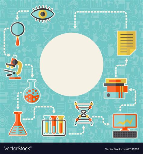 Science Concept Background In Flat Design Style Vector Image
