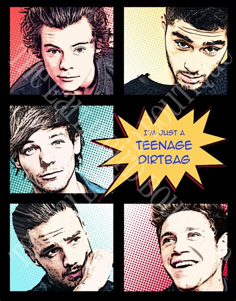 One Direction Teenage Dirtbag Comic Print By Theearlybirdboutique
