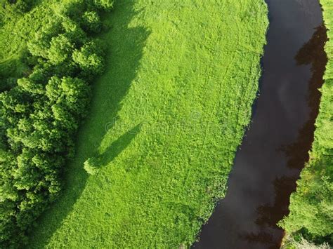 River In Green Forest In Summer Aerial Photo Stock Photo Image Of