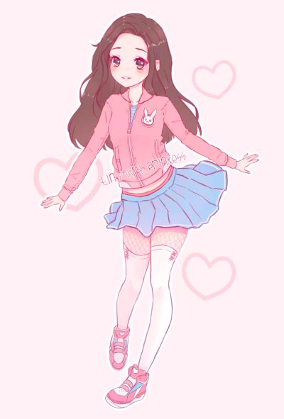 Pastel Aesthetic Anime Girl With Brown Hair