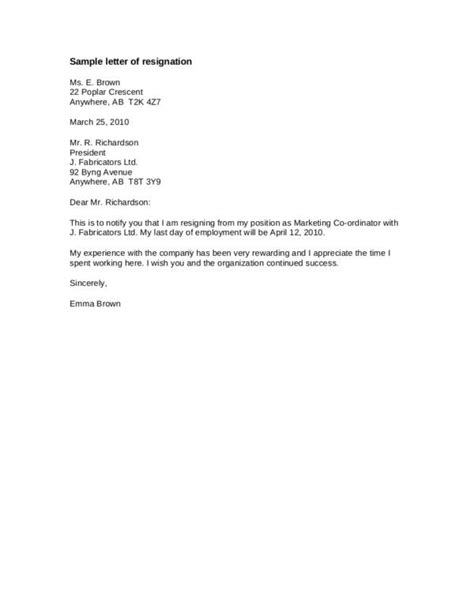 Free 14 Company Resignation Letter Samples In Pdf Ms Word