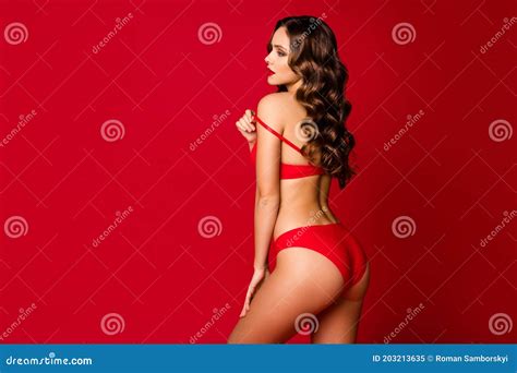 Profile Rear Behind View Photo Of Seductive Curly Lady Model Wife