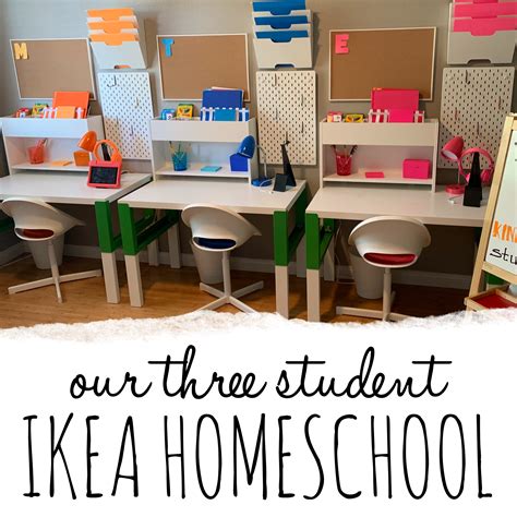 Three Student Homeschool Classroom Or Homework Station Study Room With