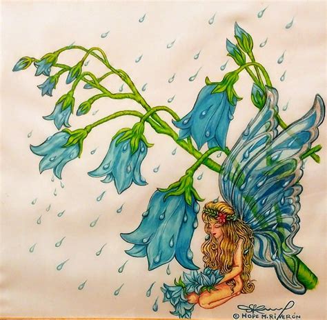 Fairy Beneath Bluebells In The Rain Art Rain Art Whimsical Art Art
