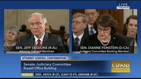 Sen Diane Feinstein And Sen Jeff Sessions Ag Confirmation Hearing