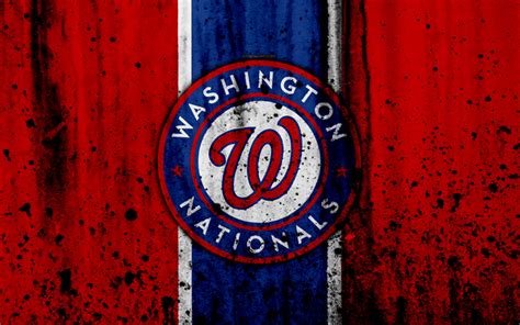 Download Wallpapers 4k Washington Nationals Grunge Baseball Club