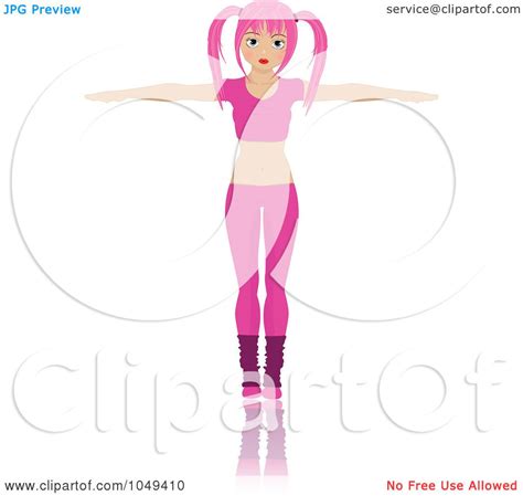 Royalty Free Rf Clip Art Illustration Of An Aerobics Fitness Woman