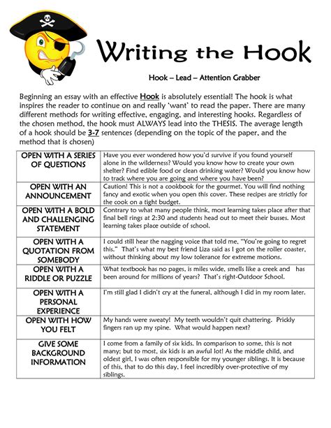 Now that you've read the 6 proven tips to write attention grabbing headlines, you're ready to start writing your own headlines. Examples of Essay Hooks | Hook C Lead C Attention Grabber Beginning an essay with an ...