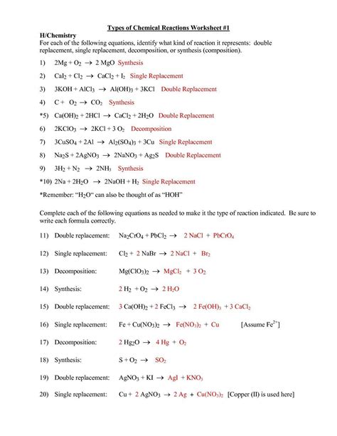 In this chemistry worksheet, students work out 50 different chemical . Neutralization Reactions Worksheet Answer Key Balancing ...