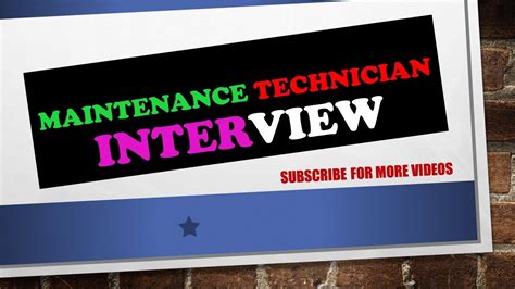 Maintenance Technician Interview Questions And Answers Yes Weve Got