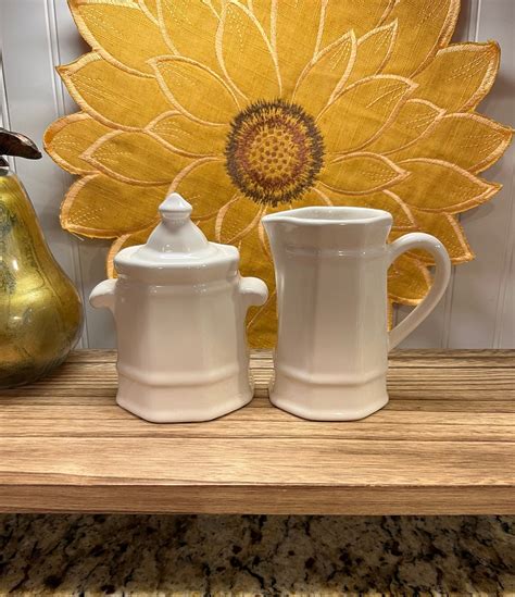 Pfaltzgraff Heritage Ironstone Sugar Bowl And Creamer Set Etsy