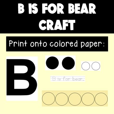 Letter B Craft B Is For Bear Printable Alphabet Beginning Sound