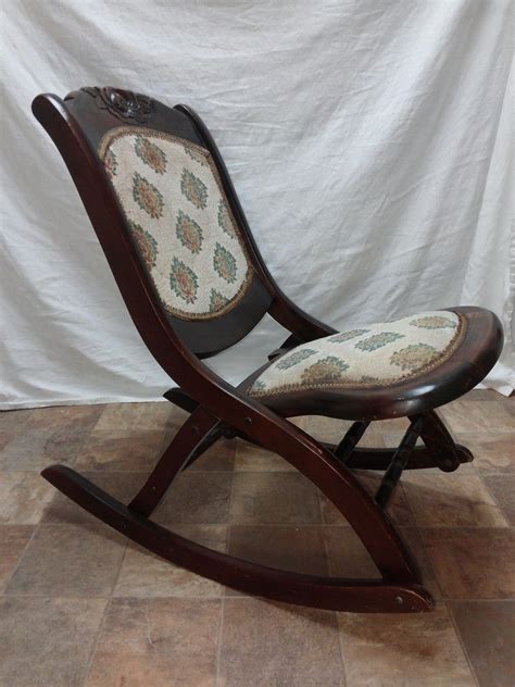 Original 30 Tall Antique Victorian Edwardian Folding Rocking Chair