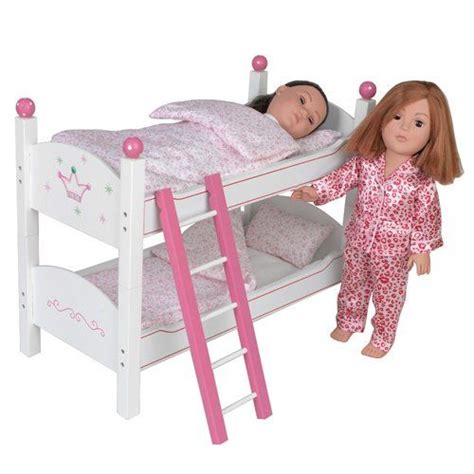 18 Inch Doll Stackable Bunk Bed Hand Painted Furniture Bedding