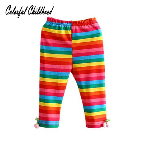Colorful Childhood Summer Baby Girls Leggings Rainbow Cotton Girls