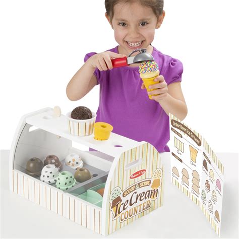 Melissa And Doug 20 Piece Scoop And Serve Ice Cream Counter Set And Reviews