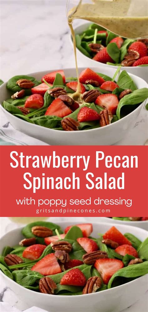 Spinach Salad With Strawberries And Pecans Recipe Spinach Strawberry Salad Salad Side Dishes