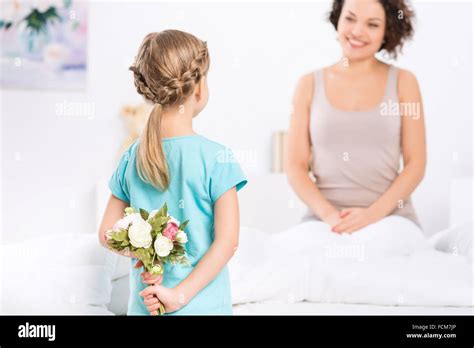 Loving Daughter Is Surprising Her Mom Stock Photo Alamy