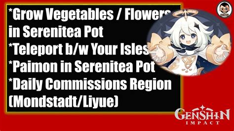 Wow Grow Vegetableflowers In Serenitea Pot And Daily Commission From
