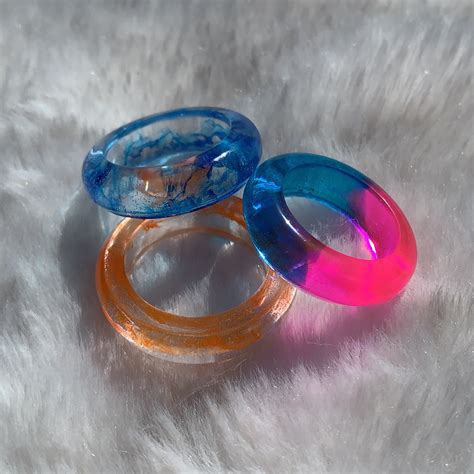 Custom Resin Ring Resin Rings Resin Jewellery Resin Rings Etsy