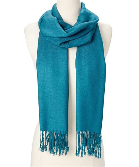 Peacock Blue Solid Scarfs For Women Fashion Warm Neck Womens Winter Scarves Pashmina Silk Scarf