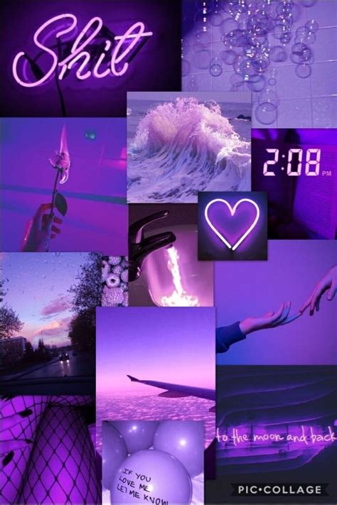 Baddie Purple Collage ♡♡♡ Aesthetic Iphone Wallpaper