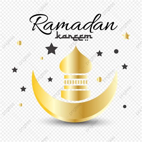 Gambar Bulan Ramadhan Dan Masjid Emas Bulan Ramadhan Emas Png Dan