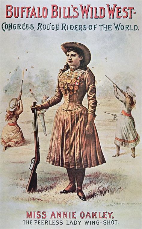 poster for buffalo bill s wild west show with annie oakley by american school in 2021 annie