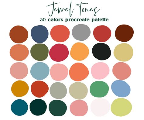 Jewel Tones Procreate Color Palette Ipad Procreate Swatches Etsy