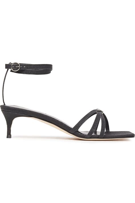 By Far Kaia Glittered Leather Sandals The Outnet