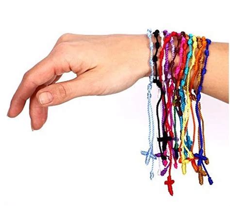Abl027710 18 Colors Rosary Religious Bracelet Hand Made Rope Knotted