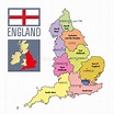 Political Map of England with Regions and Their Capitals Stock ...